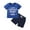Navy Blue, variant on CARETOO Toddler Kids Boy Clothes Set Summer Beach Outfit Cotton Fabric Casual T-Shirt Shorts 2Pcs