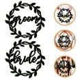 thumbnail image 3 of Miangastore 1 Set Bride Groom Wooden Chair Sign Wedding Reception Chair Sign for Bride Groom, 3 of 9