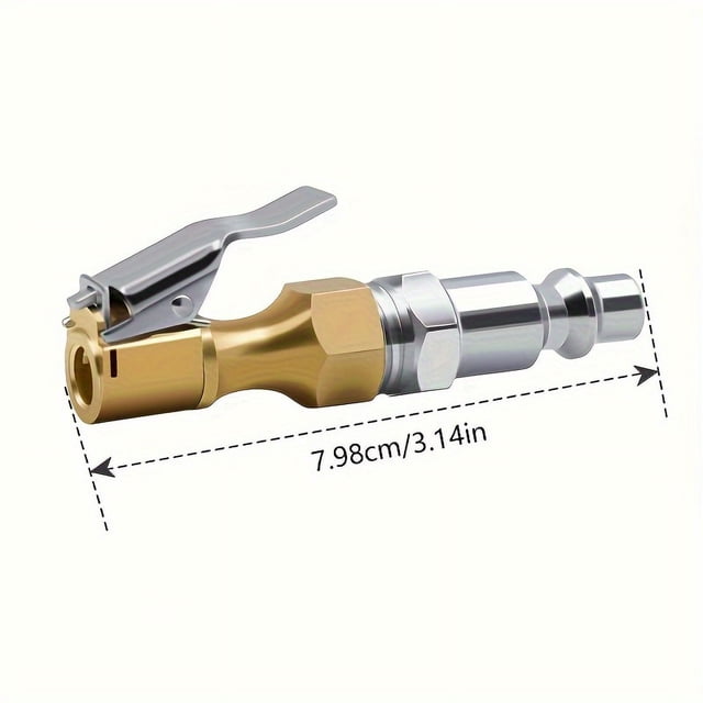 MesaSe Heavy-Duty Lock-On Tire Inflator Chuck with Clip - Copper Material for Quick Air Flow