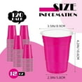 thumbnail image 2 of 120 Pcs Hot Pink Plastic Cups Pink plastic Disposable cups 12 oz hot pink Party Cups for drinking Tastings served Snacks Barbecues Picnics, 2 of 14