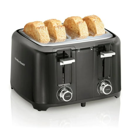 Hamilton Beach 24217 Black 4 Slice Toaster with Extra Wide Slots