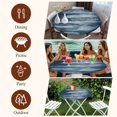 thumbnail image 6 of Abstract Blue Round Tablecloth 55-60 Inch Round Fitted Table Cloth with Elastic Edge, Watercolor Gradient Neutral Brush Textured Waterproof Table Cover Protector for Outdoor Picnic Party Dining, 6 of 6