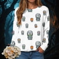 thumbnail image 2 of Godom Halloween Womens Sweatshirts Pumpkin Graphic 2025 Fall Long Sleeve Shirts Crewneck Lightweight Casual Pullover Tops, 2 of 4