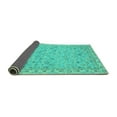 thumbnail image 2 of Ahgly Company Indoor Round Oriental Turquoise Blue Traditional Area Rugs, 4' Round, 2 of 4
