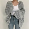 thumbnail image 2 of Women's Knit Cardigan Autumn Winter Cozy Oversized Sweater Long Sleeve Casual Loose Fit Comfortable Warm, 2 of 2