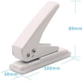thumbnail image 2 of TACYKIBD Single Hole Puncher Handheld 1/4 Inches Hole Punch, 20 Sheet Paper Punch Capacity Metal Hole Puncher with Skid-Resistant Base for Paper, Chipboard, Art Project, Ivory White, 2 of 14