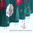 thumbnail image 6 of Dark Teal Christmas Village Pattern Shower Curtain 84"x72" ,Bathroom Decorative Shower Curtains Set with 12 Hooks,Modern Waterproof Washable Shower Curtain, 6 of 6