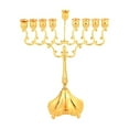 thumbnail image 2 of Costeam Hanukkah Menorahs 9 Branch Gold Plated Menorah for Chanukah Candle Holders Shabbat Jewish Holiday Festival Table Centerpiece Decor, 2 of 6