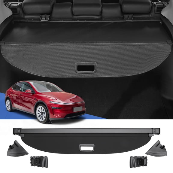 Cargo Cover for Tesla Model Y Juniper 2026 Trunk Cover Retractable Trunk Shield Shade Luggage Security Shade Cover Black