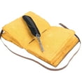 thumbnail image 6 of Vintage Leather Journal 9 x 6 Inch – Handmade Sketchbook with Yellow Deckle Edge Paper for Men and Women, 6 of 8
