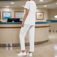 thumbnail image 4 of CareWardrobe Women Scrub Set Comfort Fit V-Neck Tunic Tops and Elastic Waist Joggers with Pockets Easy Care Uniforms, 4 of 7