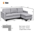 thumbnail image 2 of Costway Convertible Sectionnel Canapé Tissu en Forme de L Canapé Coussin Gris, 2 of 9