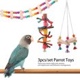 thumbnail image 1 of 3pcs/set Parrot Toys Triangle Stand Rack Hanging Ladder Chewing Swing Cage Accessory, 1 of 8