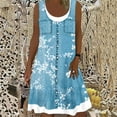 thumbnail image 1 of Mefallenssiah Robes d'Été pour Femmes Imprimé Sans Manches Col Rond Robe Fausse Deux Pièces, 1 of 5