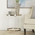 thumbnail image 2 of DecMode 19" x 23" Silver Acrylic Plastic Accent Table with Mirrored Top and Acrylic Legs, 1-Piece, 2 of 8