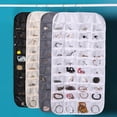 thumbnail image 3 of Injueey Organizador de joyas transparente a prueba de polvo 80 rejilla hogar dormitorio pared oreja Stud anillo colgante bolsa de almacenamiento caja Almacenamiento y organización del hogar Blanco Injueey HA076566-02, 3 of 6