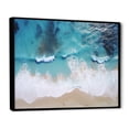 thumbnail image 3 of Designart "Aerial View Waves of White and Blue I" Extra Large Coastal Framed Wall Art - Coastal Blue Coastal Beach Entryway Framed Wall Art Print, 3 of 7