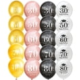 thumbnail image 2 of 5 piezas de decoración de feliz cumpleaños, oro, rosa, negro, 16, 18, 30, 50, 60, 70, 80 y 90 años, globos digitales de látex para fiestas de cumpleaños, 2 of 5
