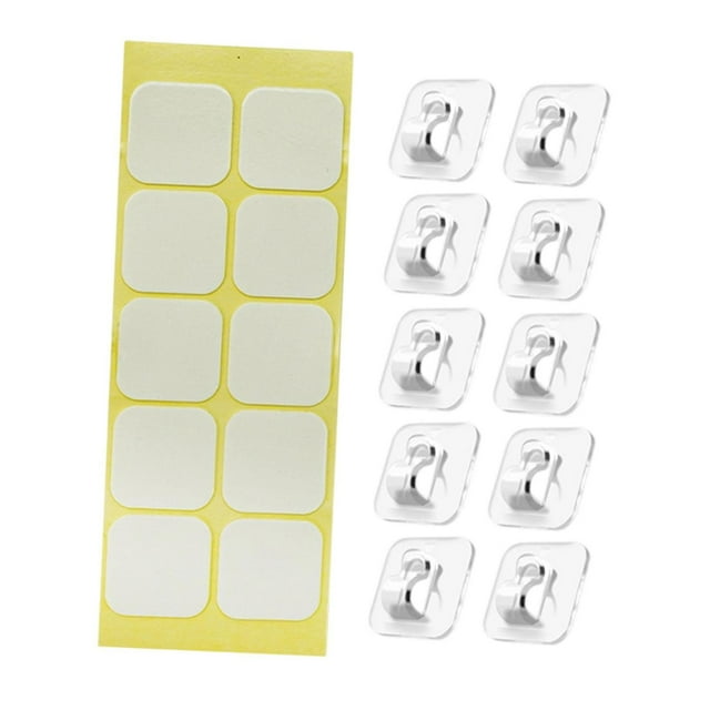 yuksok Sticky Cable Clips Clear Small Cord Clips for Car Home Hanging Decorations 10pcs