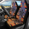 thumbnail image 2 of Xoenoiee Colorful Turtle American Traditional Pattern 2 PCS Car Seat Covers Front Auto Seat Cover, Car Bucket Seats Protector Covers Universal fit for SUV Sedan Van, 2 of 6