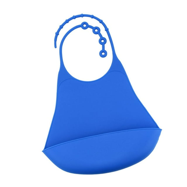 Adults Silicone Bib for Women And Men- Waterproof & Wipe Clean with Blue