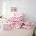thumbnail image 4 of Erosebridal Princess Bow Tie Bedding Sets Twin Size, Cute Pink Comforter Sets with Sheets, Microfiber Bedding Accessories, Bedroom Decor, Reversible 7pcs, 4 of 5
