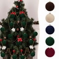 thumbnail image 6 of PULMCheerger 12-Pack Classic Dark Velvet Flocked Christmas Ball Ornaments - 6 cm/2.4 in Decorative Tree Accents for Festive Holiday Spirit, 6 of 7