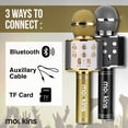 thumbnail image 6 of Mockins Black & Gold Handheld Microphones | 2-Pack | Built in Bluetooth Speaker, 6 of 12