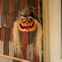 Morris Costumes 2.3 ft Hanging Jack-O-Lantern Head with Straw Hair - Orange