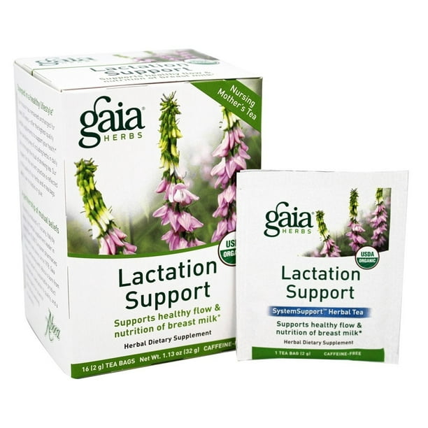 Gaia Herbs Lactation Support Herbal Dietary Tea 16 Tea Bags