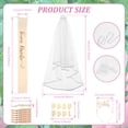 thumbnail image 2 of 17 Pcs Bride to Be Sash and Veil Set Beautiful Bride and Friends Bachelorette Party Kit Include Sash Headband Tattoo Sticker for Bachelorette Party-17pcs-, 2 of 11