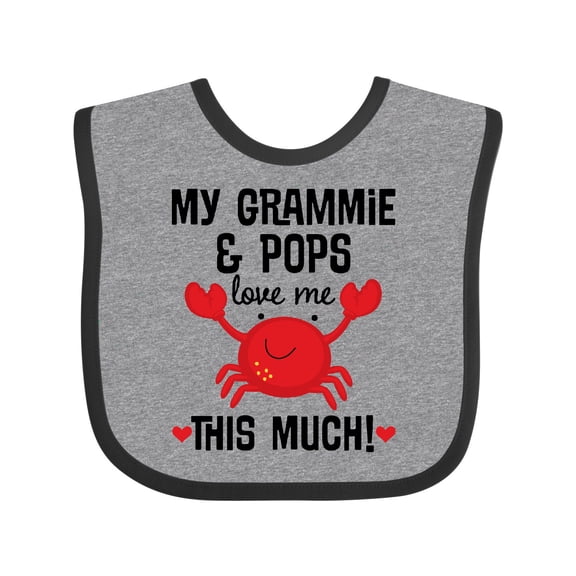 Inktastic Grammie and Pops Love Me Grandson Boys or Girls Baby Bib