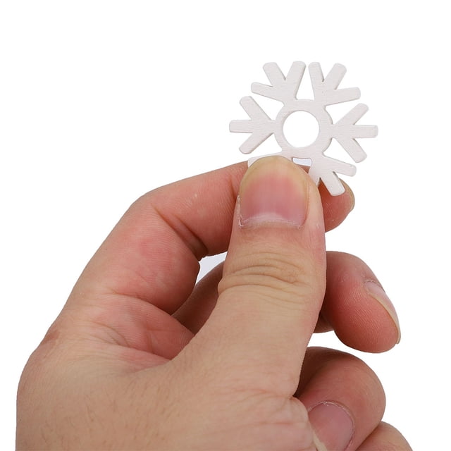 100 Uds. Patrón de copo de nieve álbum de recortes de madera blanco DIY artesanía colgante decorativo suministros 100 Uds 3,5 cm
