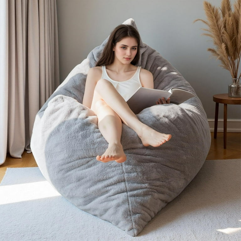 Adult Bean Large Fuzzy Bean Bag Chair MAXYOYO Giant Fur Bean Bag