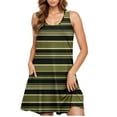 thumbnail image 5 of Ovzne Robes d'Été pour Femmes Robe Décontractée Grande Taille Sans Manches Col Rond Rayée Robe Courte Printemps Liquidation, 5 of 5