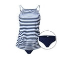 thumbnail image 6 of OKBOP Tankinis,Thong Bikini Conservative Print Strappy Back Tankini Set Two Piece Swimdress Monokini Swimsuits for Women Summer Clearance, 6 of 9