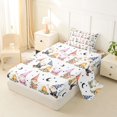 thumbnail image 2 of Homewish Cute Gnome Twin Sheets For Kids,Kawaii Cartoon Themed Bedding,White,3 Pieces,1 Fitted Sheet and 1 Pillowcase, 2 of 6