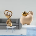 thumbnail image 2 of Figura de pareja, escultura de amantes, aniversario, familia, miniatura de animal, decoración de mesa, decoración creativa para el hogar, adorno Feng, 2 of 8