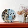 thumbnail image 2 of GZHJMY Beautiful Summer Seaside House with Flowers Painting Print Round Wall Clock Decorative, 9.5 Inch Battery Operated Quartz Analog Quiet Desk Clock for Home,Office,School, 2 of 6