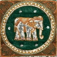 thumbnail image 5 of Elegant Thai Elephant Velvet and Pearls Set of 2 Square Pillow Covers - Dk Green, 5 of 6