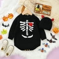 thumbnail image 5 of SXcggal Baby Girls Boys Crewneck Outfits Long Sleeve Skeleton Romper Knitted Sweater Bodysuit Jumpsuit With Hat Casual Fashionable Clothes Set, 5 of 9