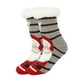 thumbnail image 2 of workcargo Christmas Socks for Adults - Santa Claus Festive Socks with Fluffy Cuff, Warm Acrylic Multicolor Non-Slip Indoor Holiday Socks, One Size Fits Most,Size Free Size, 2 of 3