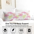 thumbnail image 3 of Long Body Pillow Cover - Soft & Breathable, Hidden Zipper, 20"x54", Tropical Flamingo & Floral Print - Perfect Gift for Beach Lovers, Side Sleepers, Summer Home Decor, 3 of 7