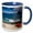 Blue/White, variant on 3drose, Portugal, Azores, Santa Maria Is, Sao Lourenco. Swimming Platforms, 11oz Magic Transforming Mug