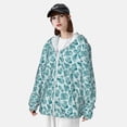 thumbnail image 3 of Fotbe Teal turquoise shell Chaqueta con Protección Solar UPF 50+ para Hombre y Mujer, Camisa con Capucha y Bolsillos-Small, 3 of 7