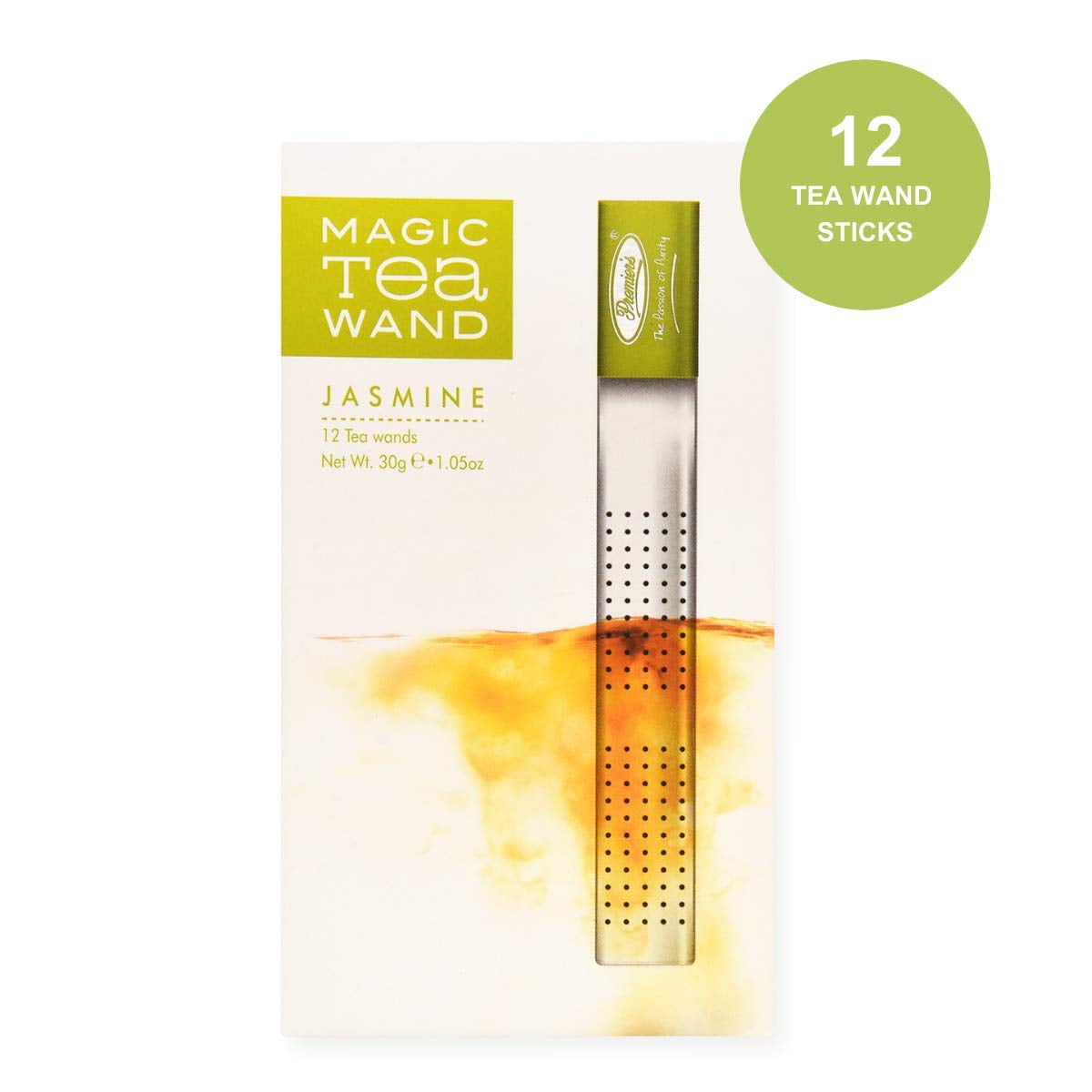 GREEN JASMIN TEA, Silver Magic Tea Wands - 12 Sticks/Box