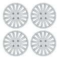 thumbnail image 6 of 14" Set of 4 Wheel Covers Snap on Hubcaps Full Hub Caps Fit R14 Tire & Steel Rim (4 Pack)-White Lacquer, 6 of 11