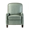 thumbnail image 2 of 14 Karat Home Genuine Leather Recliner Cigar Chair Modern Retro Armchair Birch Wood Legs Nail Head Trim Bedroom Sage, 2 of 10