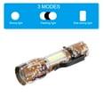 thumbnail image 3 of Linterna LED escalable Uxcell, 2 juegos, 3 modos, linterna LED de alto lumen, luz blanca, recargable por USB, camuflaje marrón, 3 of 6