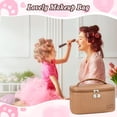 thumbnail image 5 of Bolso del maquillaje, bolso cosmético del viaje grande del cuero de la PU para las mujeres, bolso del artículo de tocador del bolso del organizador del maquillaje, 5 of 5